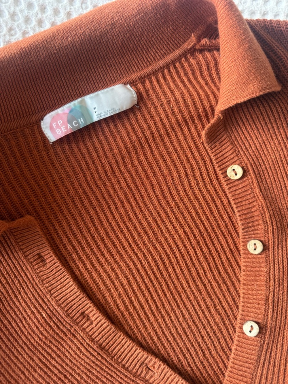 FREE PEOPLE Ribbed ROMPER Jumpsuit in Rust - Picture 3 of 5